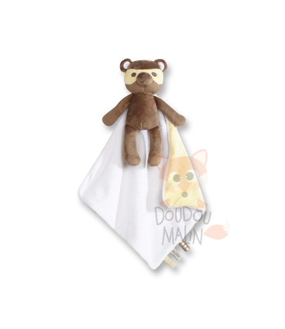  ours masque cape marron jaune blanc 